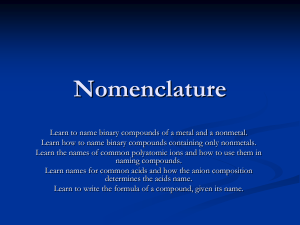 Chapter 4: Nomenclature