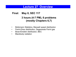 Lecture 27 Overview