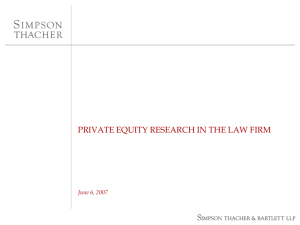 private equity research in the law firm - SLA