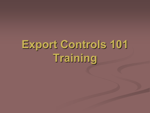 Export Control Training Section