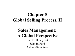 Chapter 5 Global Selling Process, II