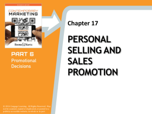 Personal Selling and Sales Promotion