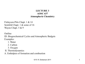 Lectures #3  - Atmospheric and Oceanic Science