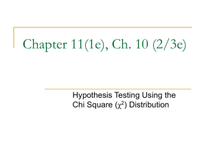 Chapter 10. Chi Square (Hypothesis Testing IV)