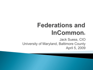 InCommon Federation - Jack Suess, University of Maryland