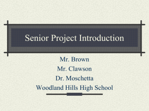 Senior Project Introduction - Woodland Hills School District
