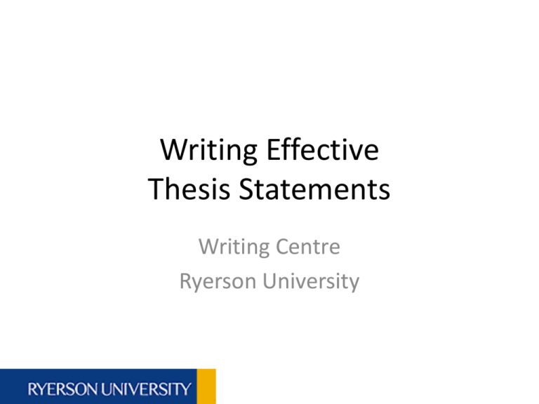 the thesis statement is not