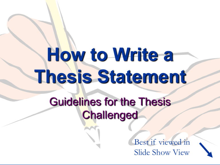 how to write a thesis statement slideshow