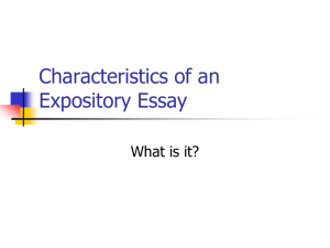 Characteristics of an Expository Essay