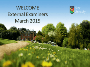 External Examining at Keele and the role of