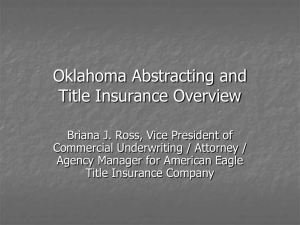 Oklahoma Abstracting and Title Insurance Overview(3-3