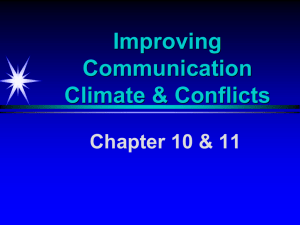 Improving Communication Climate & Conflicts