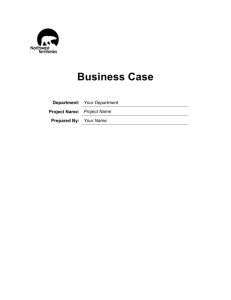 Business Case - Department of Finance