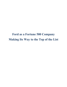 Ford as a Fortune 500 Comany - Jessica Martin