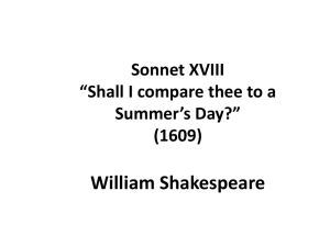 Shall I compare thee to a Summer's Day?