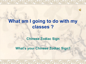 What am I going to do with my classes ? Chinese Zodiac Sign