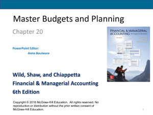 Master Budgets and Planning - McGraw Hill Higher Education