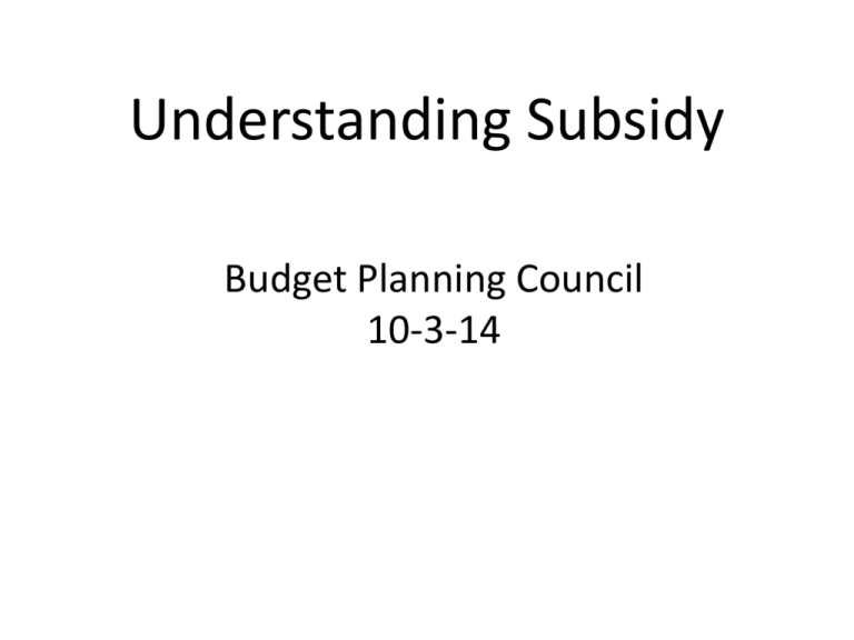 Subsidy Presentation