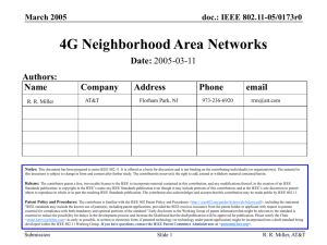 4G Neighborhood Area Networks - IEEE 802 LAN/MAN Standards