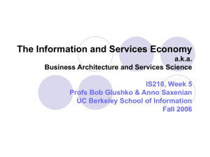 The Information and Services Economy a.k.a. Business Architecture