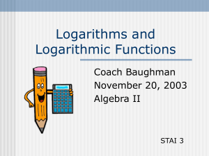 Logarithms and Logarithmic Functions