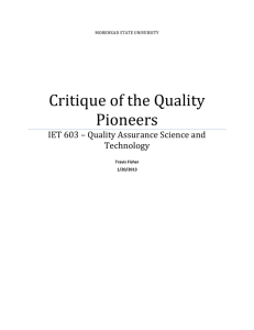 Critique of the Quality Pioneers