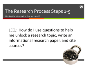 Research Notes steps 1-5