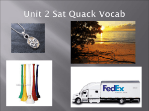 Unit 2 Sat Quack Vocab