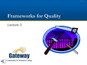 Lecture 3 - Frameworks for Quality