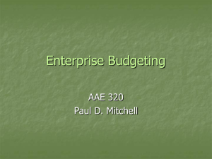 Enterprise Budgeting Partial Budgeting