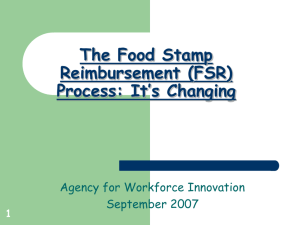 The Food Stamp Reimbursement (FSR)