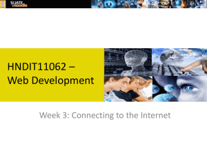 Week 3 - Connecting Internet - Higher National Diploma in