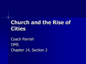 Church and the Rise of Cities