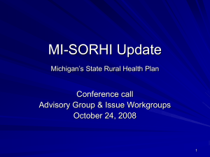 MI-SORHI Update - Michigan Center for Rural Health
