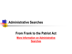 Administrative Searches - Medical and Public Health Law Site