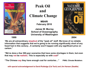 peak oil - University of Washington, School of Oceanography