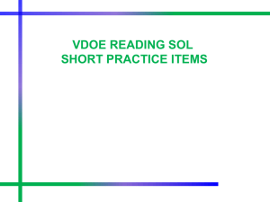 SOL VDOE Reading Practice Items - pams