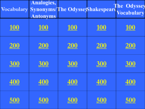 Antonyms The Odyssey Shakespeare The Odyssey Vocabulary