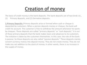 Creation of money
