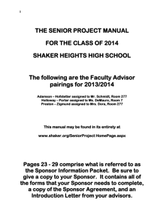 Senior Project Manual - Shaker Heights City School District