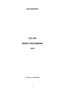 çağ university eco 305 money and banking 2015