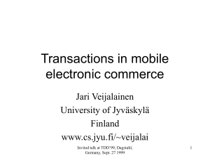 Transactions in mobile electronic commerce