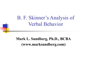 BF Skinner's Analysis of Verbal Behavior