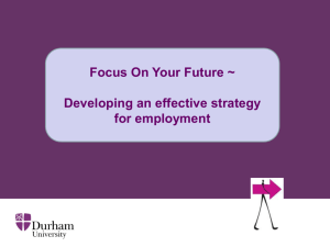 Developing a strategy for employment
