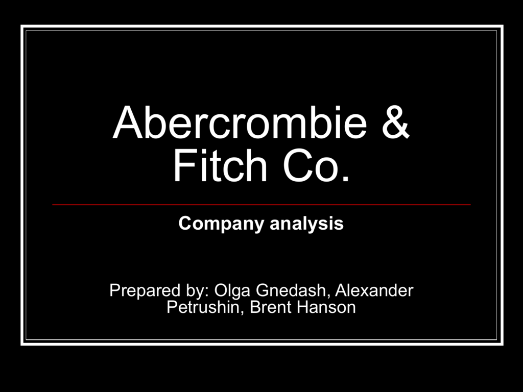 abercrombie and fitch swot analysis