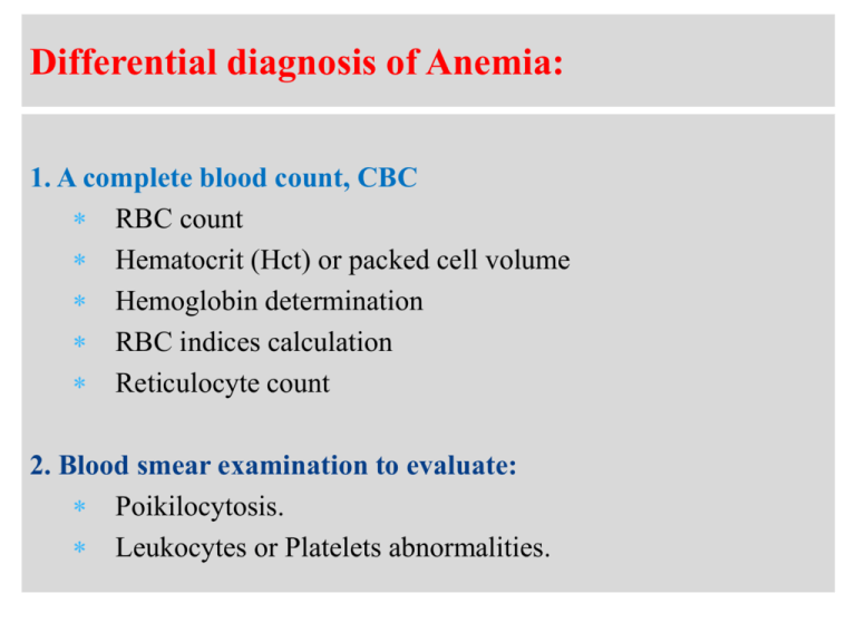 Differential Diagnosis Of Anemia 6829