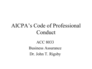 AICPA's Code of Professional Conduct