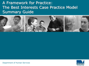 The Best Interests Case Practice Model Summary Guide