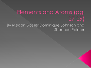 Elements and Atoms (pg. 27-29)