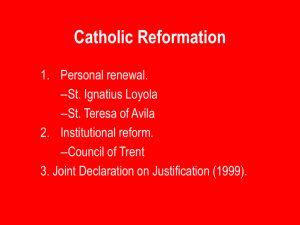 Catholic Reformation - University of St. Thomas